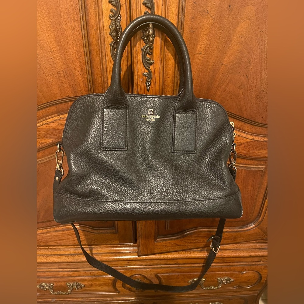 Black Kate Spade Satchel With Cross Body Strap